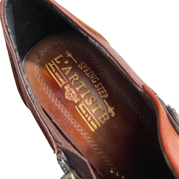 L’Artiste 40 Spring Step All Leather New Two Tone Brown Leather Heeled Boots - - Picture 3 of 8